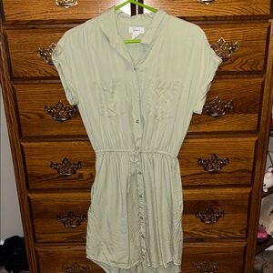 Light Green Button-Up Dress